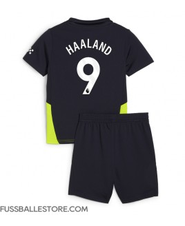 Günstige Manchester City Erling Haaland #9 Auswärts Trikotsatzt Kinder 2024-25 Kurzarm (+ Kurze Hosen)